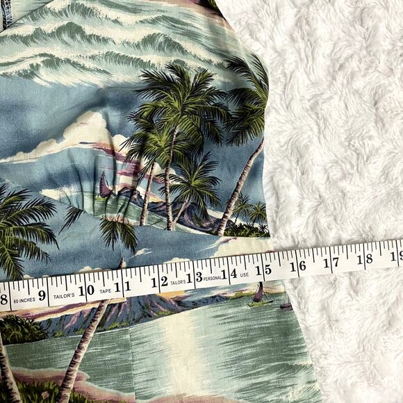 Vintage The Hawaiian Original Blue Tropical Beach Sleeveless Shift Dress 4 - Picture 7 of 8